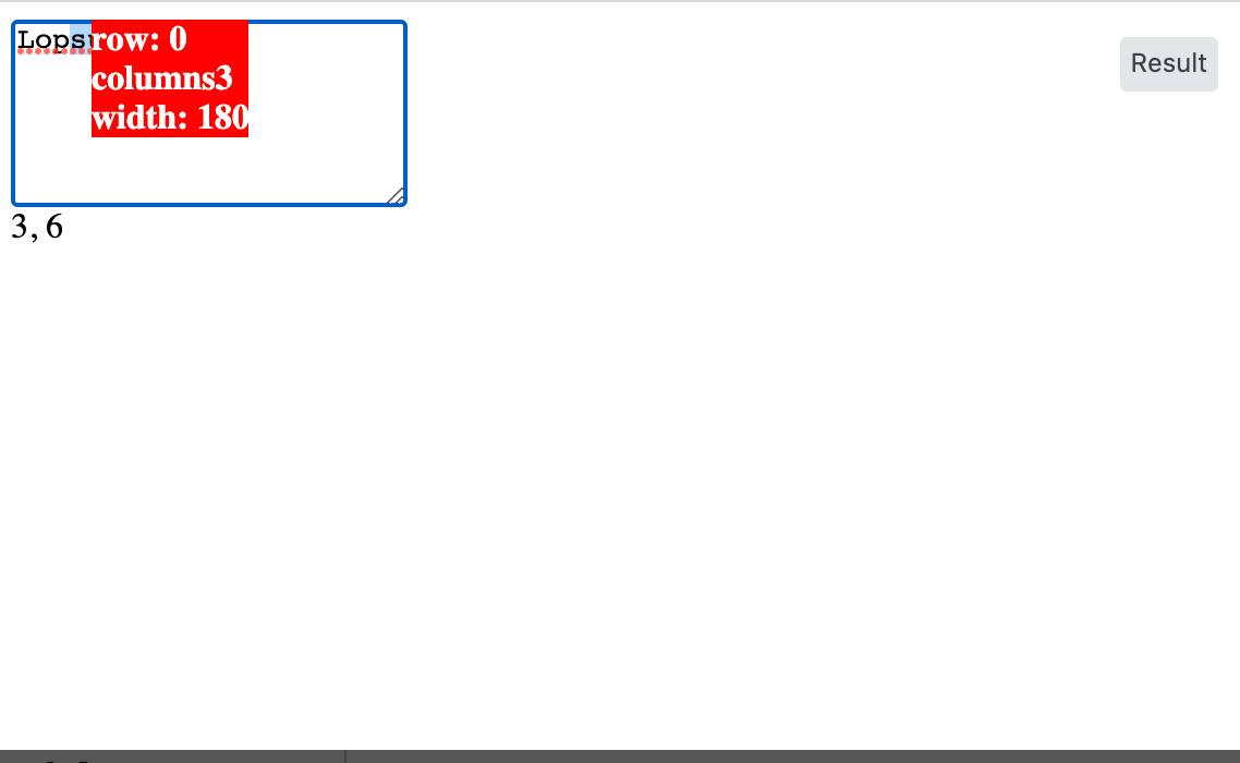 javascript How to get postition highlighted text in textarea (coords