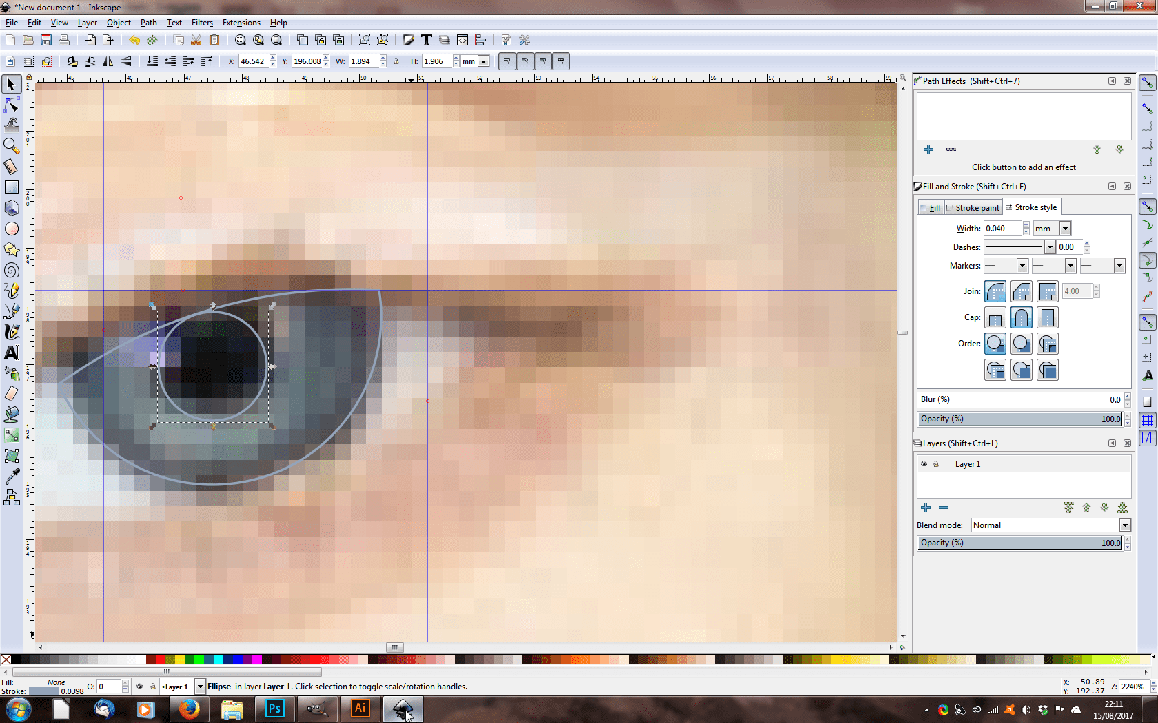 anti aliasing Inkscape Zoom into pixels Graphic Design Stack Exchange