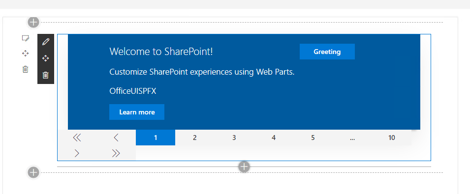 sharepoint online How to add pagination in office UI Fabric