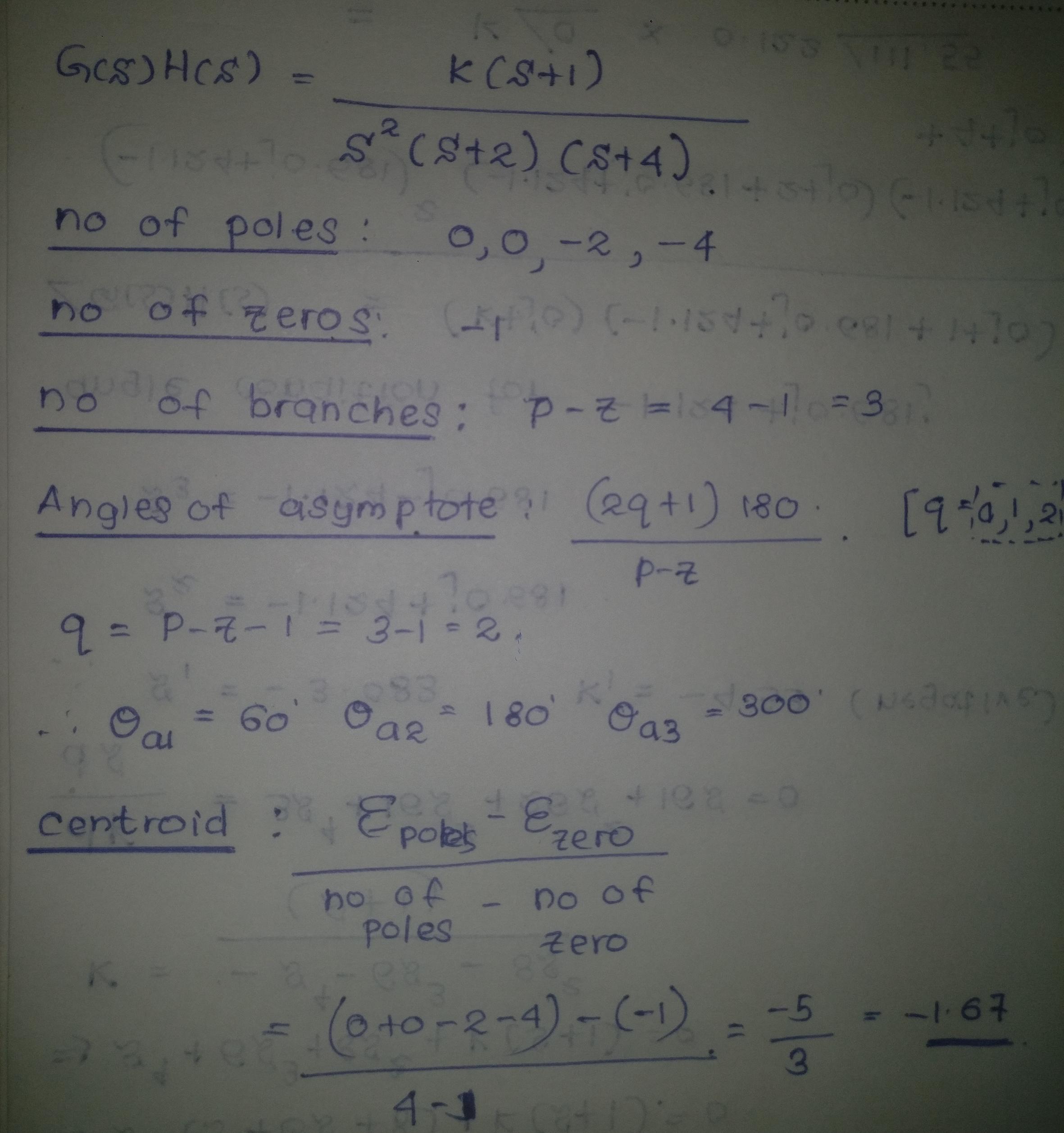 root locus No breakaway points , No imaginary axis crossing points