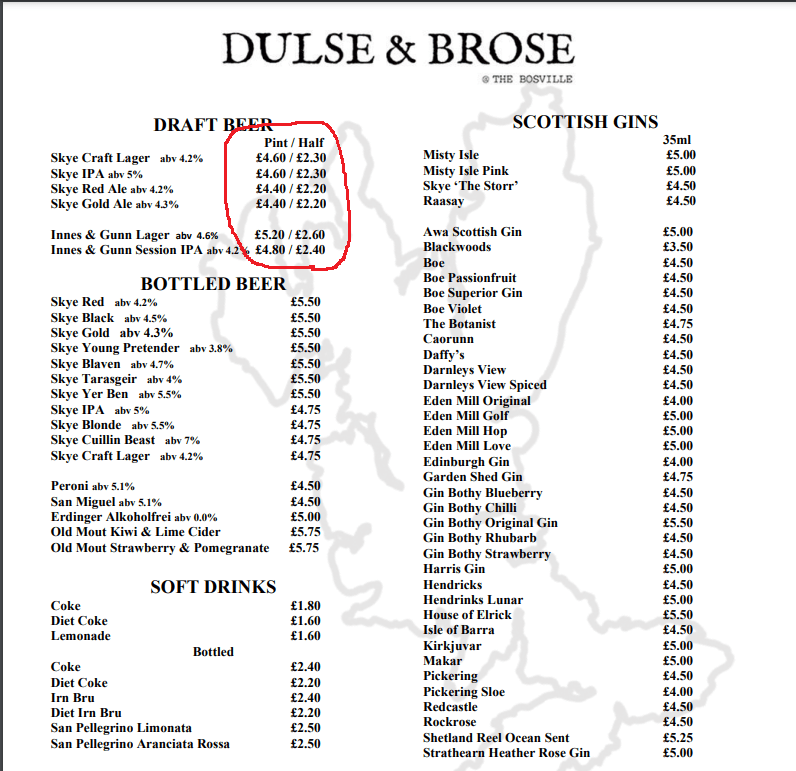 How much is “half” in Scotland Q&A Answertion