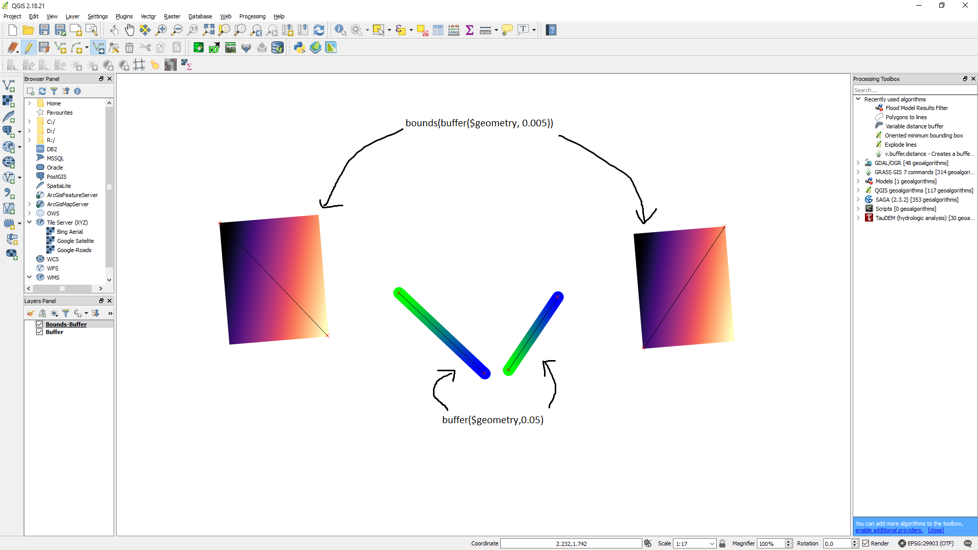 [Resuelta] qgis ¿Crear un buffer de extremo plano