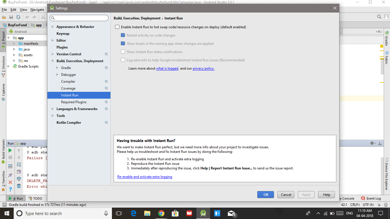 Сбой [INSTALL_FAILED_USER_RESTRICTED Invalid apk] в android CodeRoad