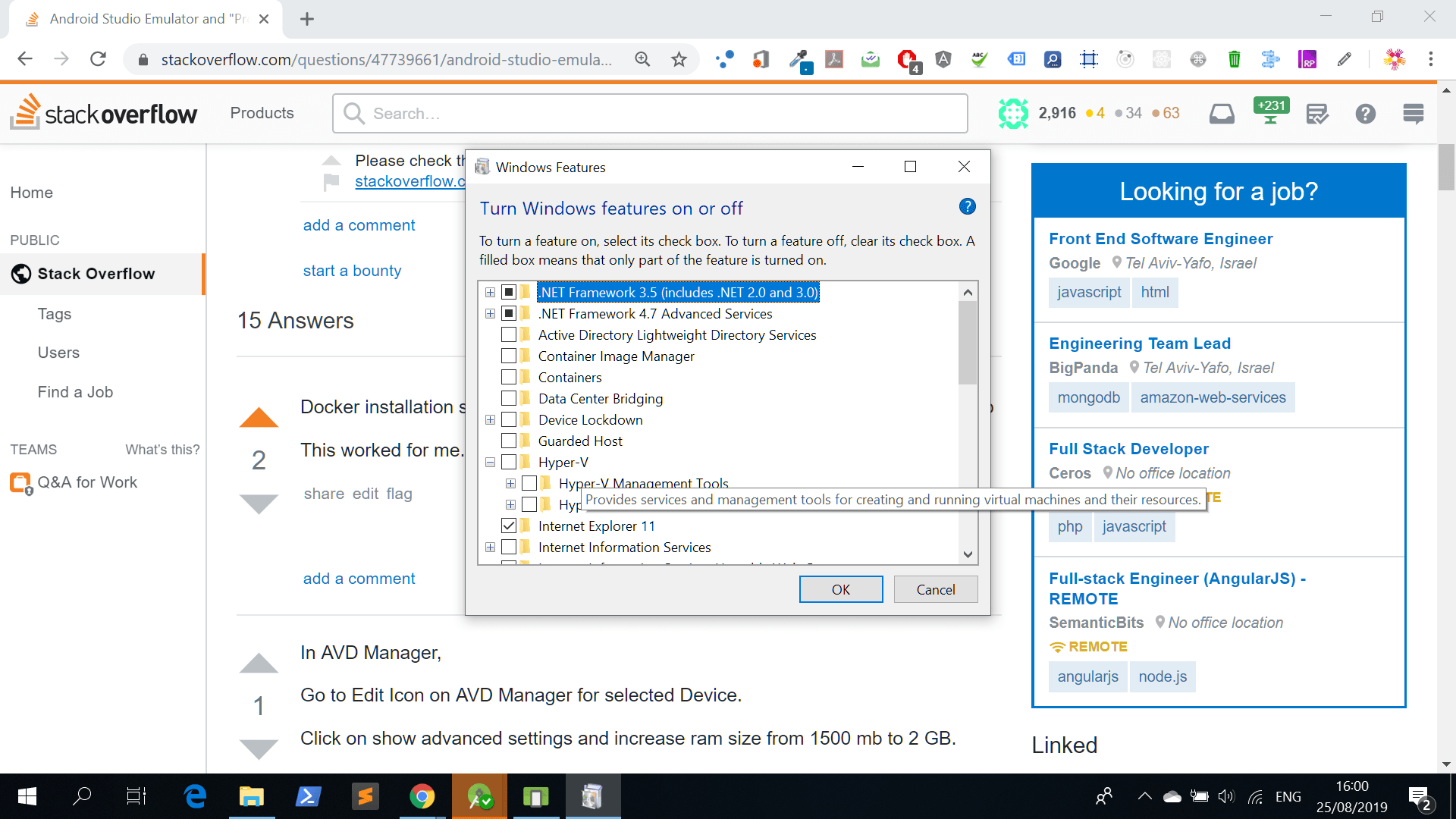 Android Studio Emulator and "Process finished with exit