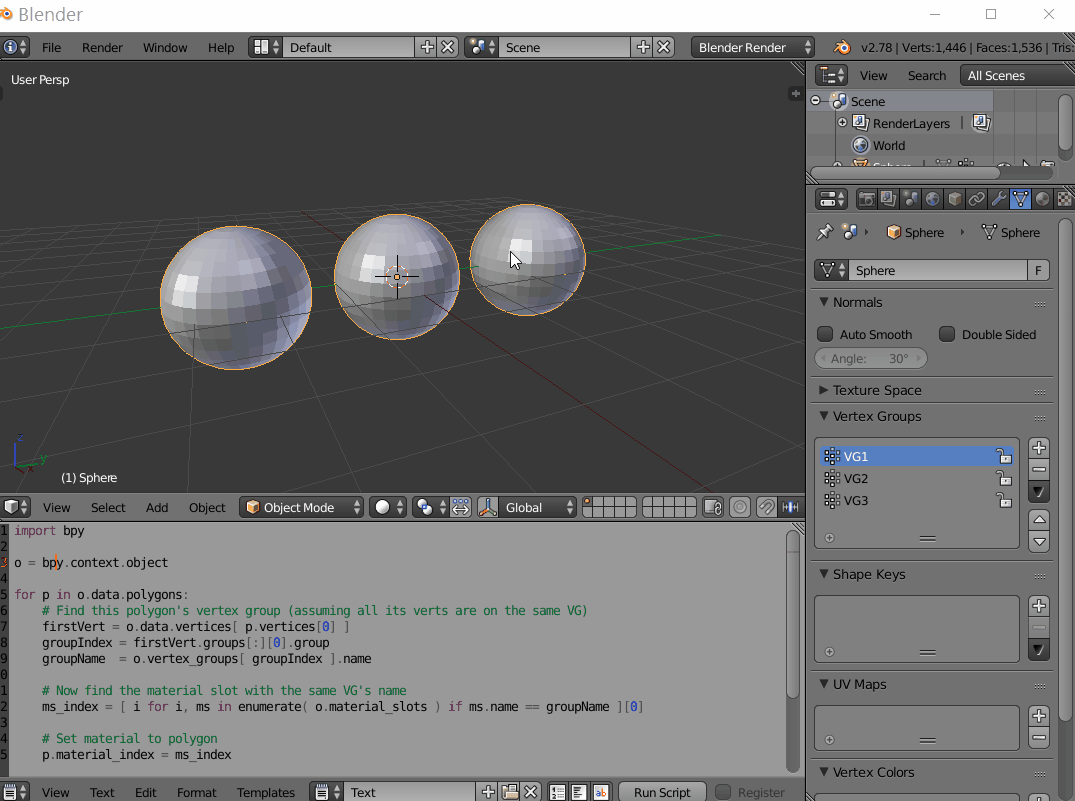 python Set Material to VertexGroup Blender Stack Exchange