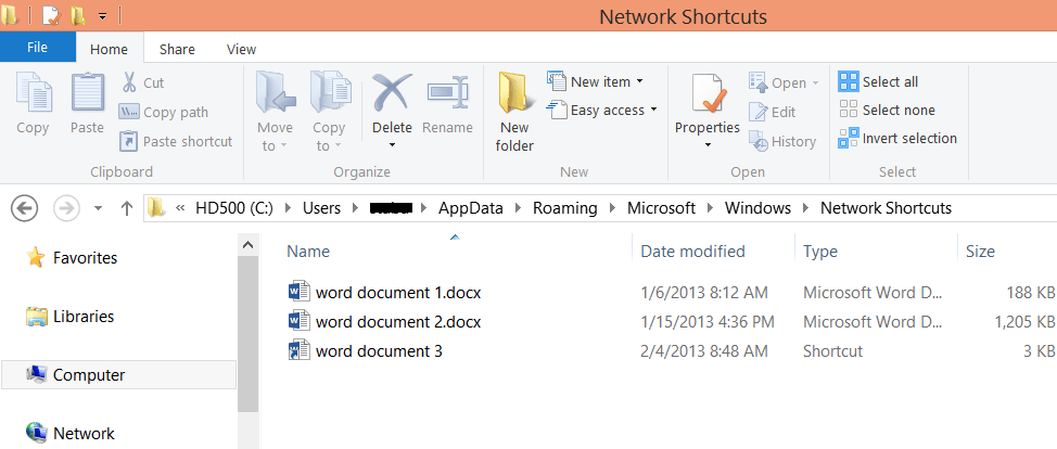 [Solucionado] Los archivos que aparecen en Windows 8 'Ubicaciones de