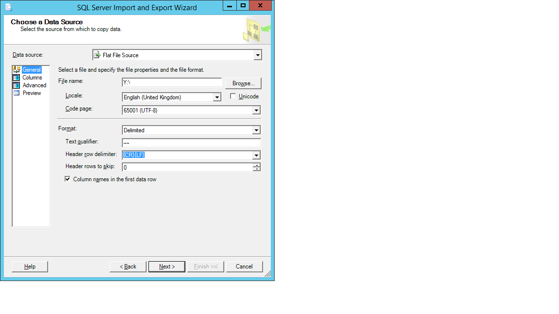 How do you import from CSV into SQL Server with a double text qualifier