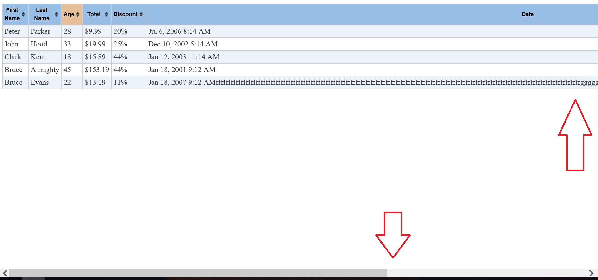 jquery Hide / Cap / Trim Table Width 100 Tablesorter Stack Overflow