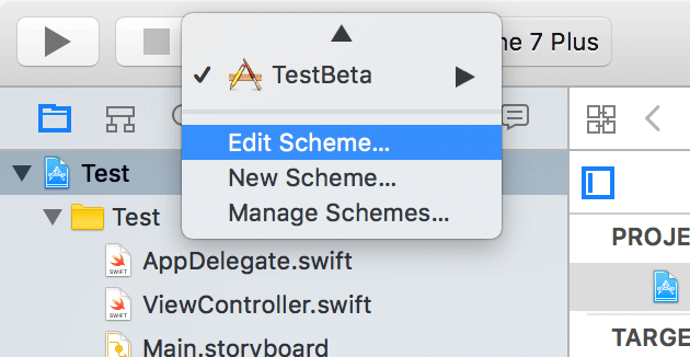 How to toggle running Xcode project in debug or release mode by using