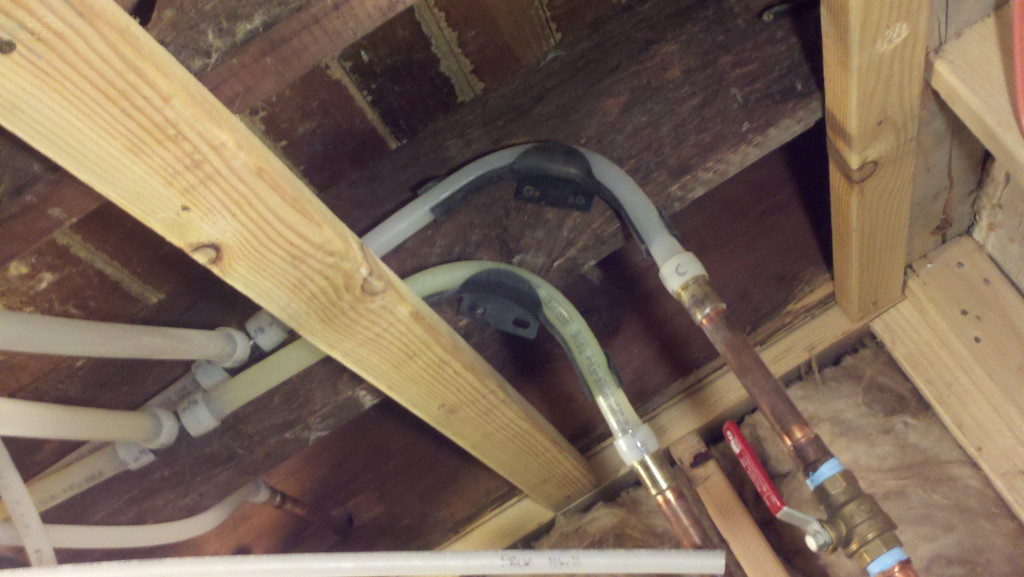 plumbing Why is my brand new PEX clear tubing turning green near the