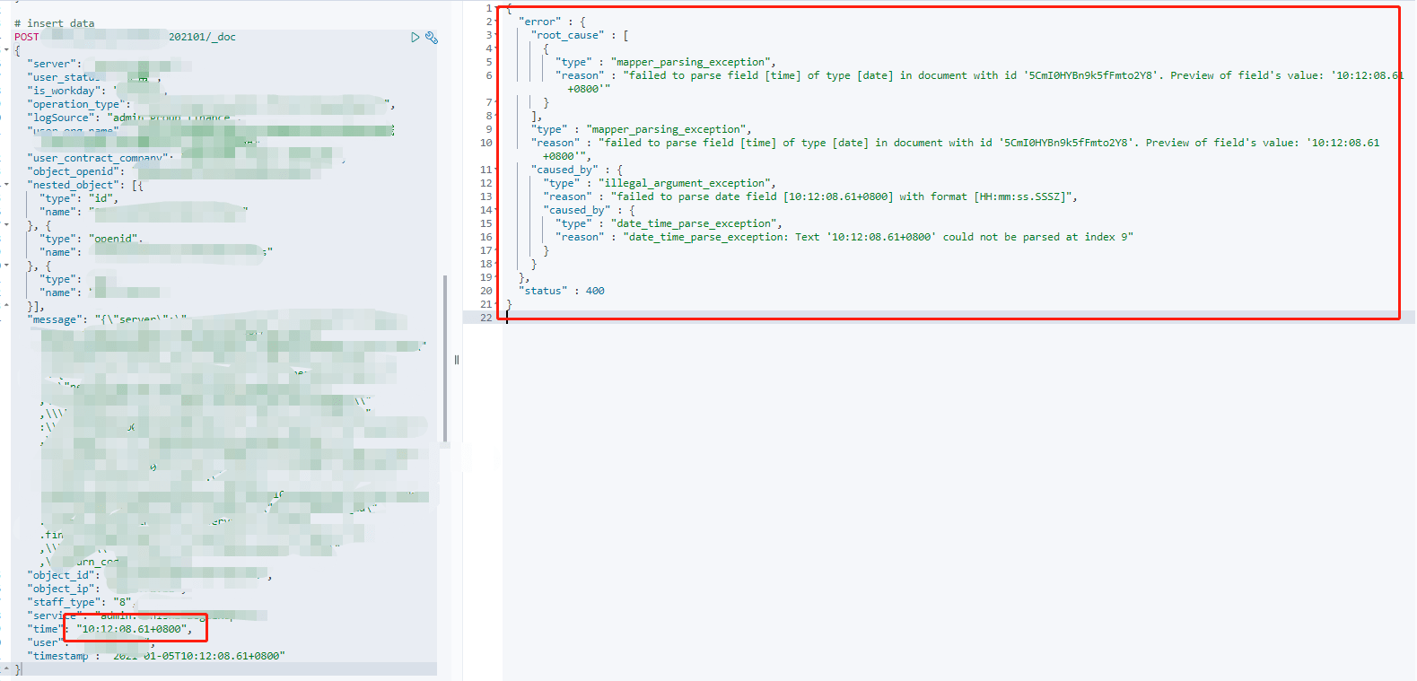 elasticsearch exception inserted for time type format Stack Overflow