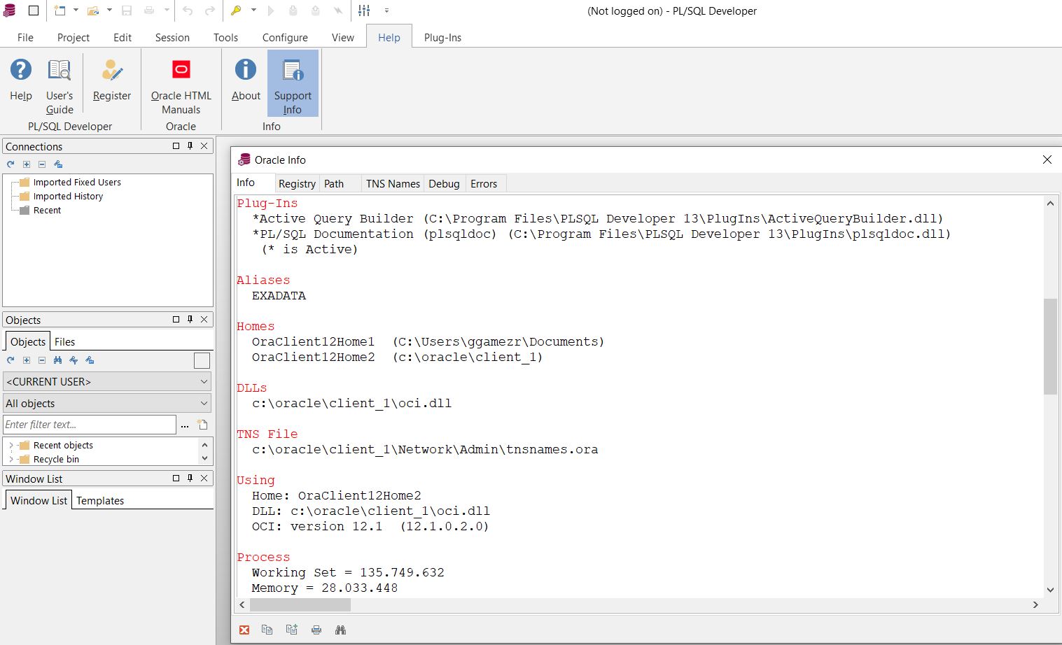 oracle Error pl/sql developer 12154 tns could not resolve the