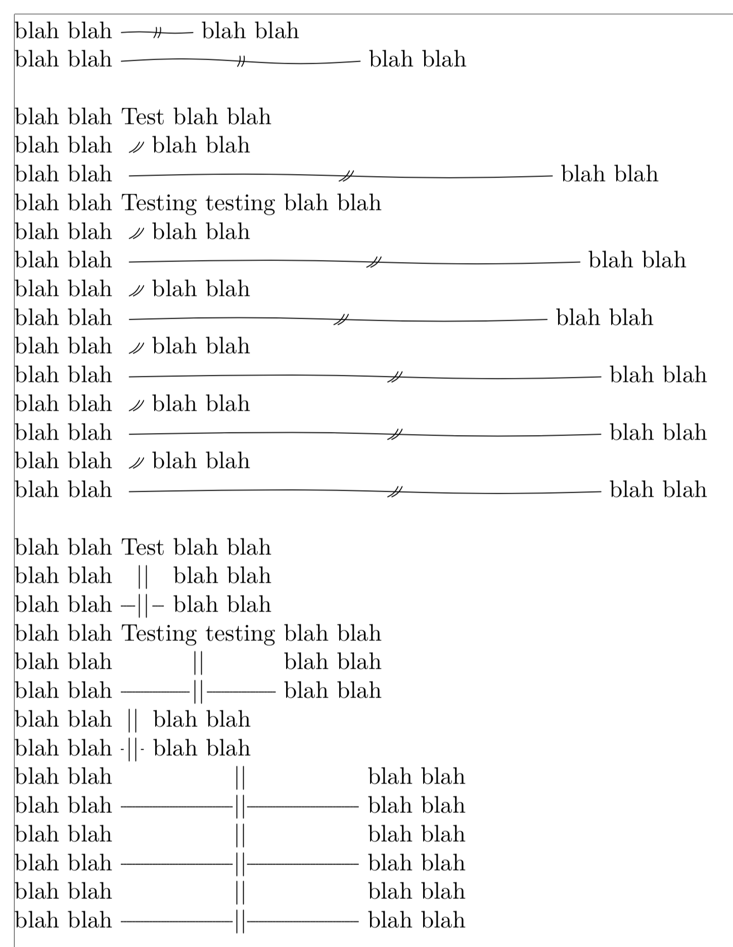typography Tikz use latex length for length of path (ditto marks