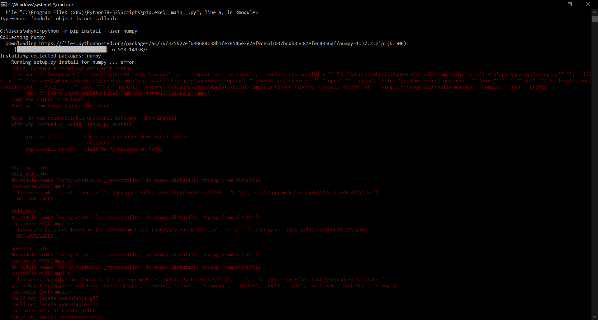 python Cant import numpy or install numpy Stack Overflow