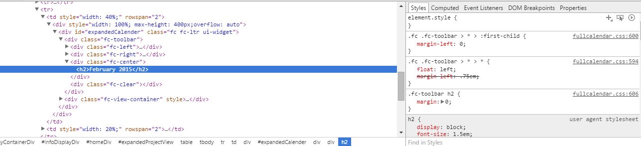 html How to change the fontcolor of jQuery Fullcalendar header title? Stack Overflow