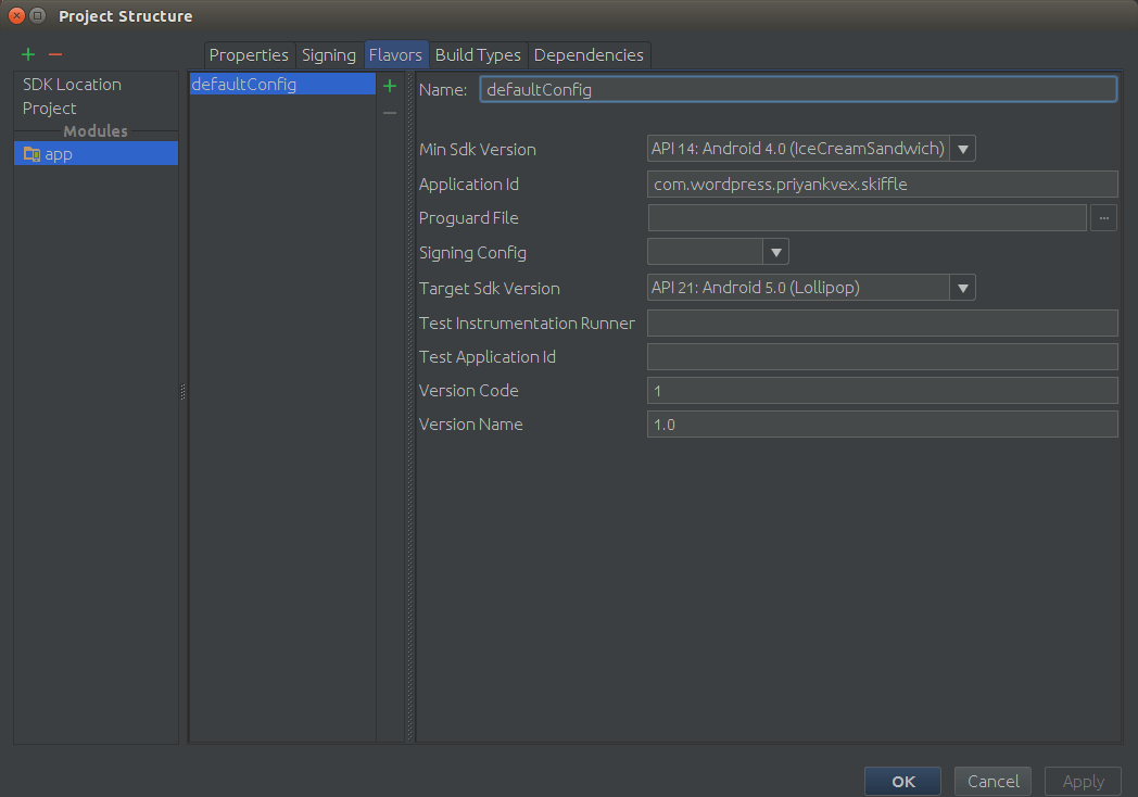 Mengubah tingkat Studio Android API