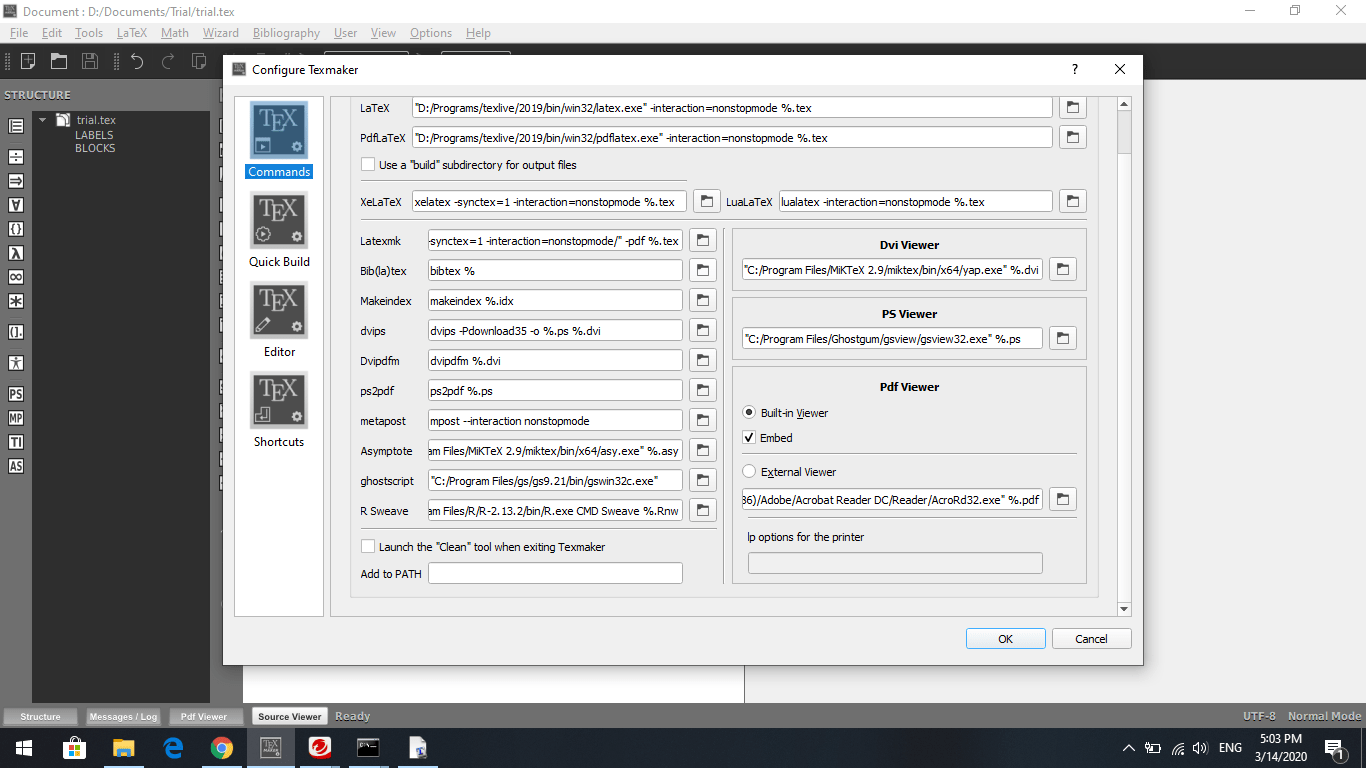 Texmaker "Log File not found !" (Note I have also installed TeX Live