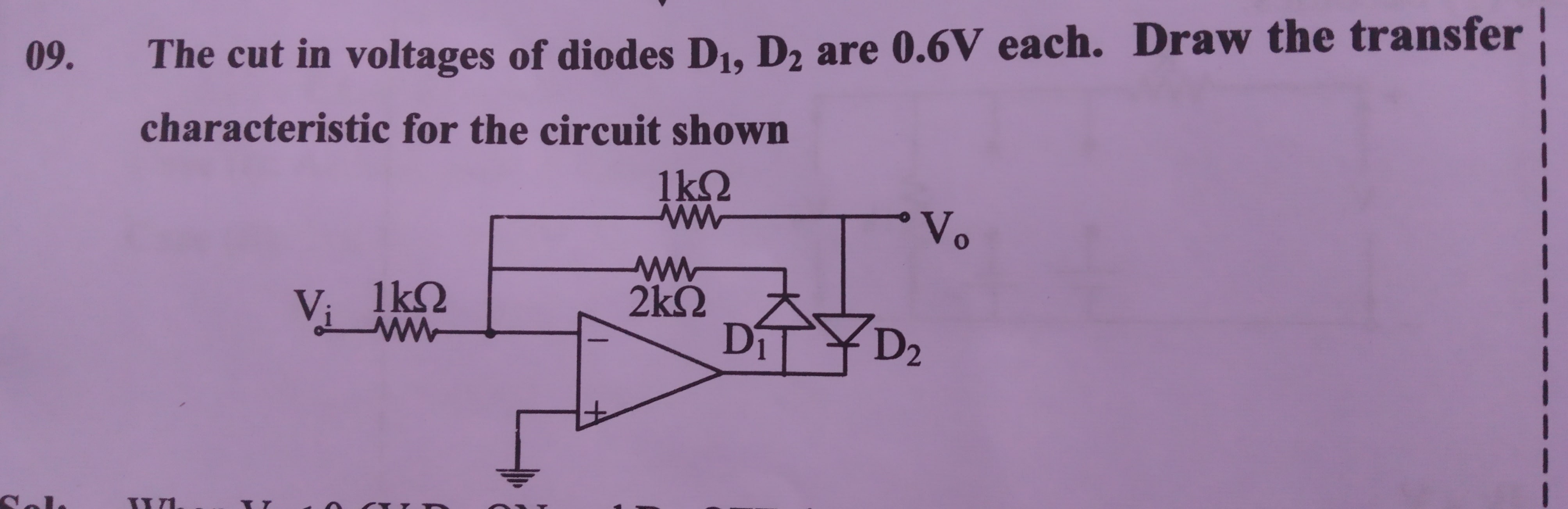 operational amplifier Transfer characteristics of circuits involving