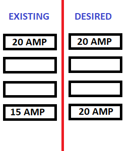 electrical - Switching 15 amp breaker to 20 amp for AC unit - Home