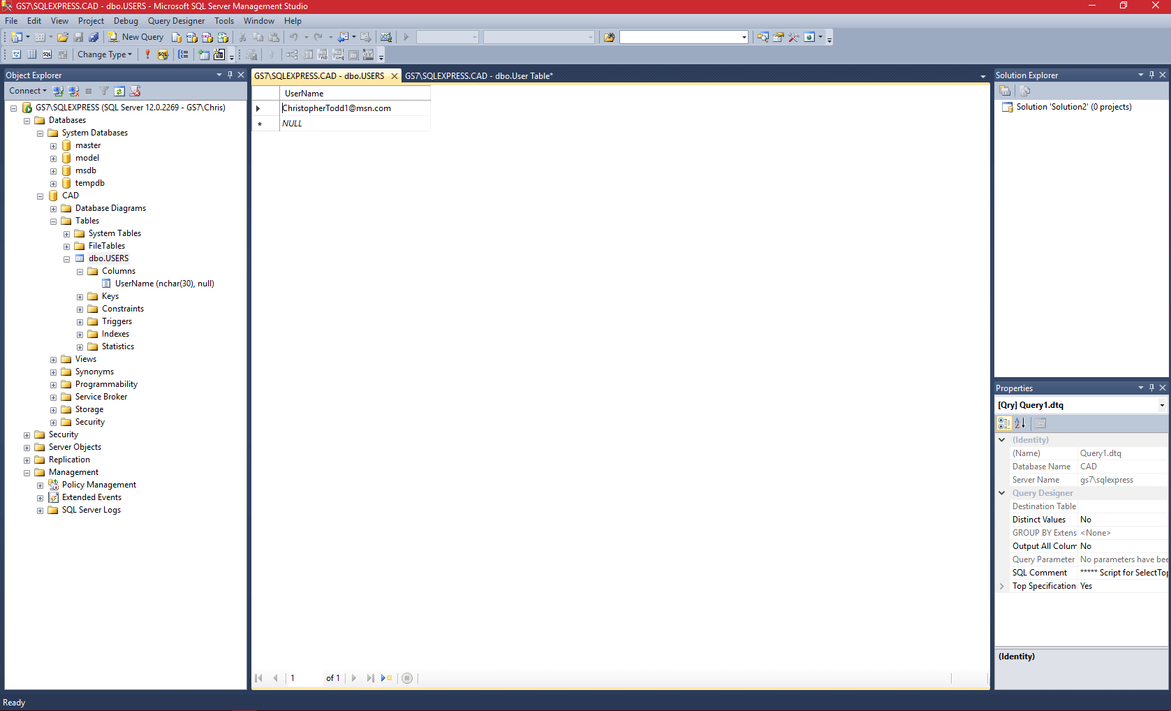 AutoCAD 2016/SQL Server 2014 Error 91 Object Variable or With Block