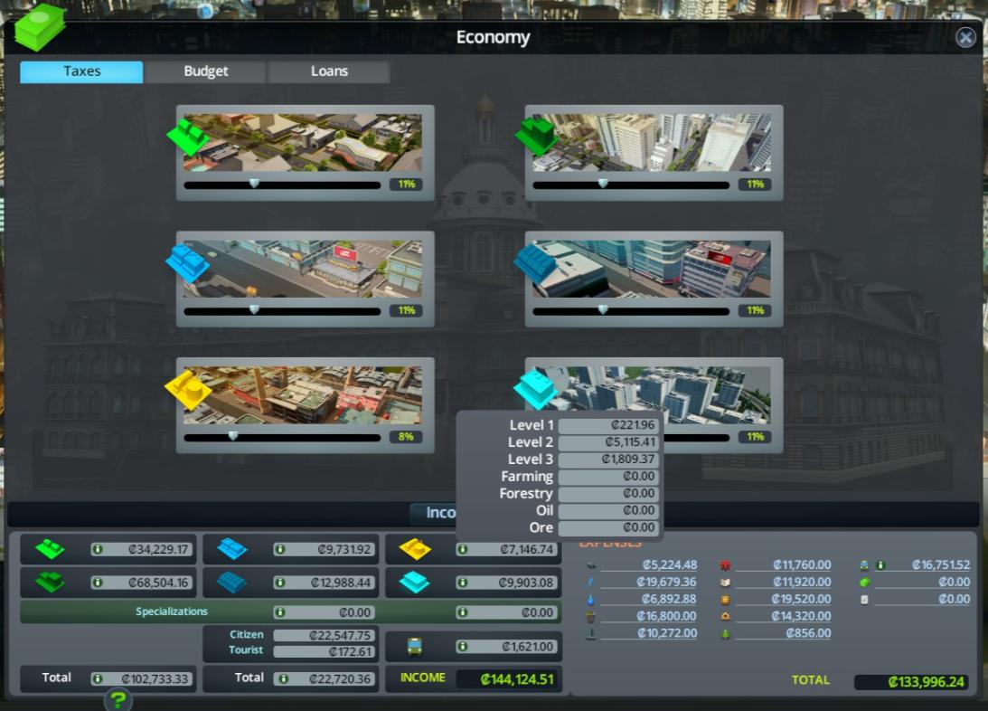 cities skylines How much tax does each zoned building generate? Arqade