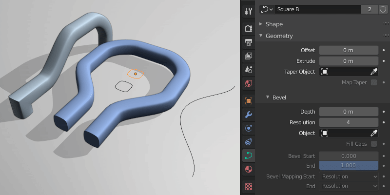 modeling Curve Bevel function, scale? Blender Stack Exchange