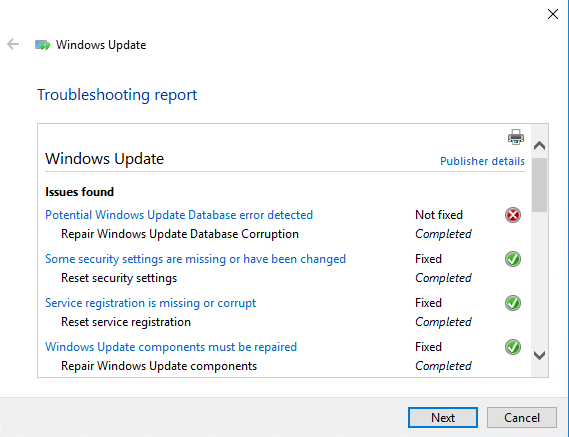 Windows Server 2016 Windows Update Error 0x80070006