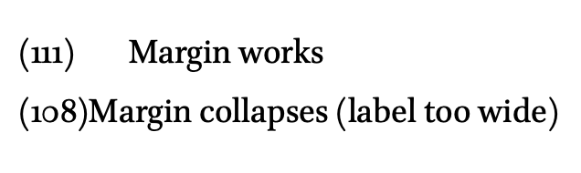 horizontal alignment Linguex Exlabelwidth/sep doesn’t