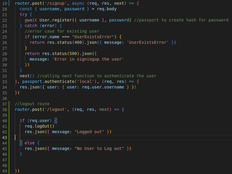 node.js Error reqlogout requires a callback function in passport