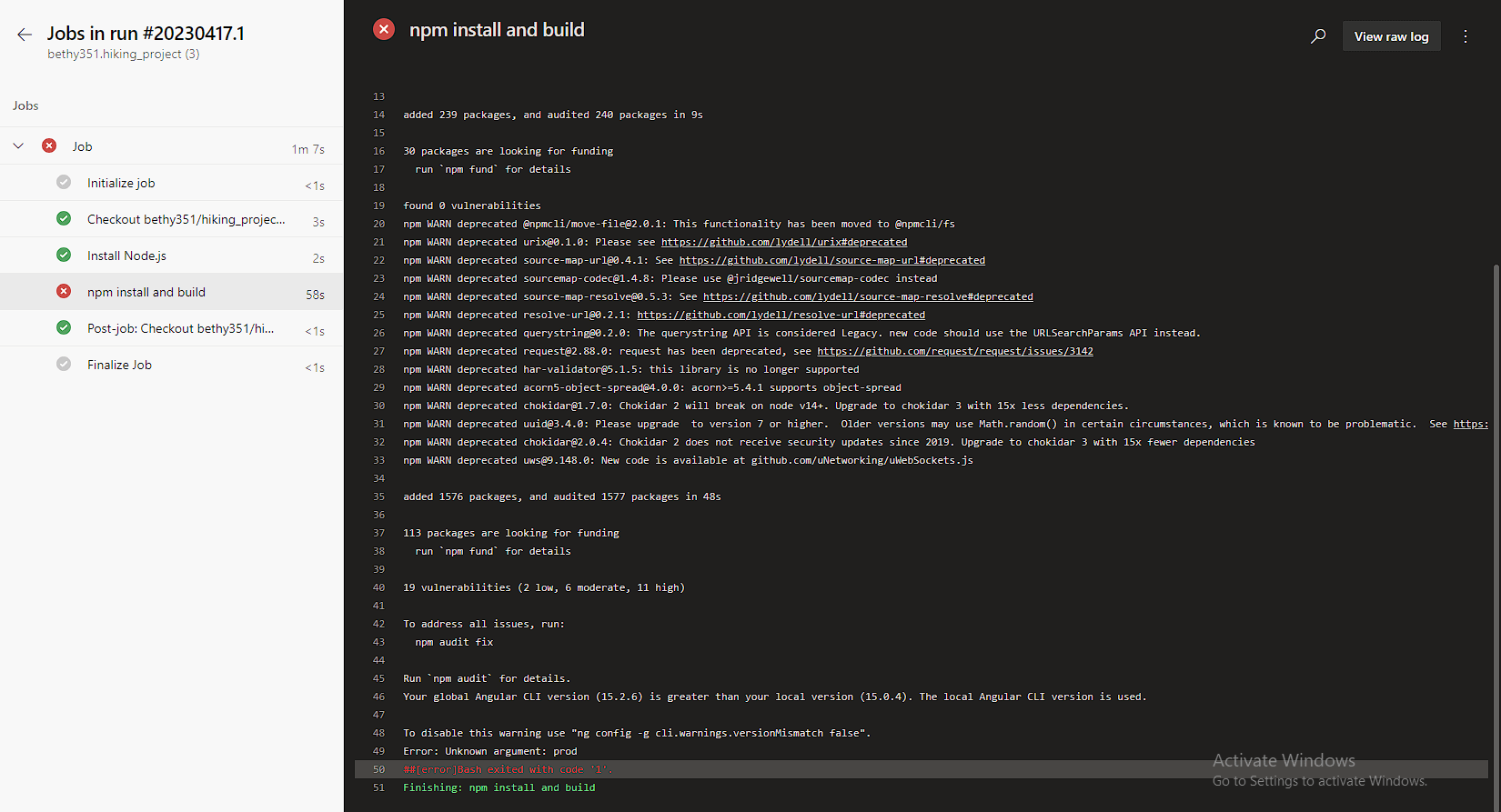 angular Azure devops pipeline your global CLI version is greater