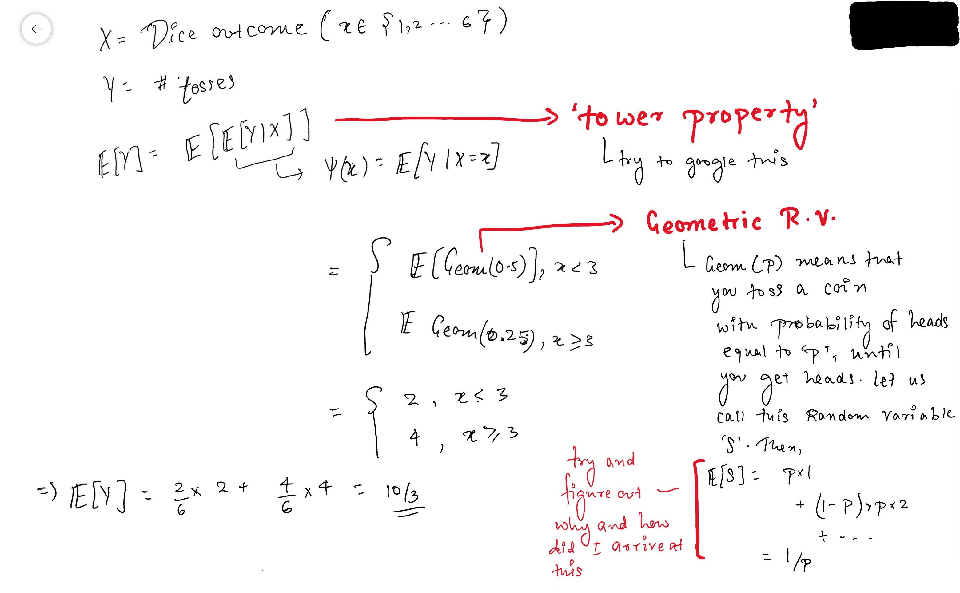 probability Conditional expectation biased coin, fair coin and die