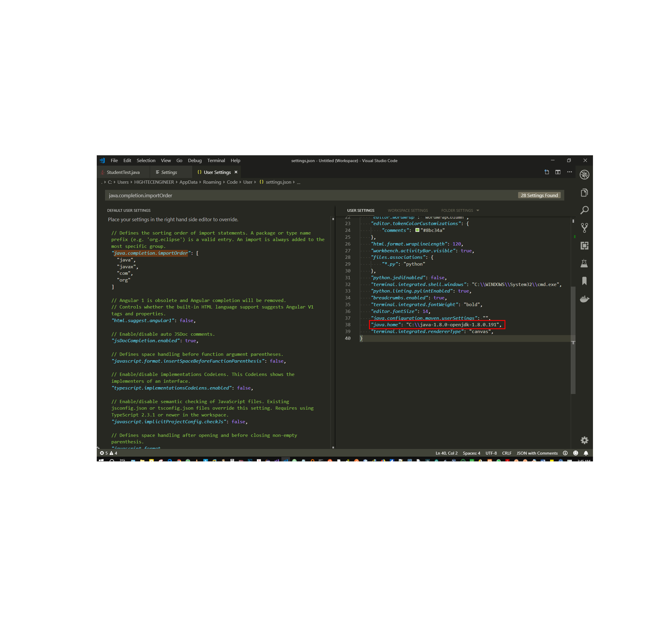 java Visual Studio Code can't find JDK8 Stack Overflow