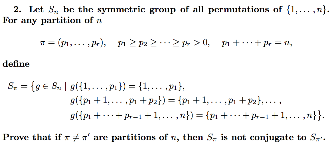 abstract algebra Conjugate subgroups of permutation groups