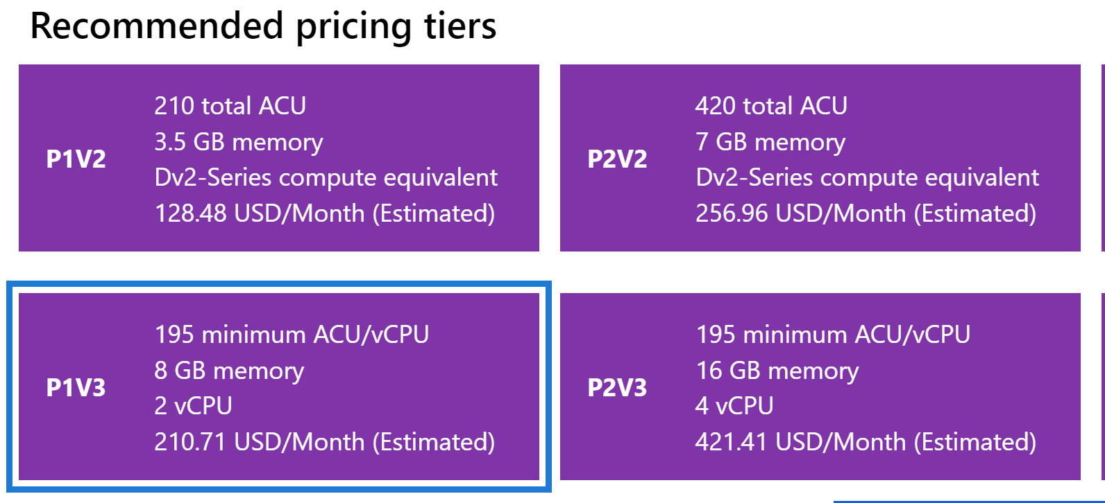 azure app service plan difference between p2v2 and p1v3? Stack Overflow