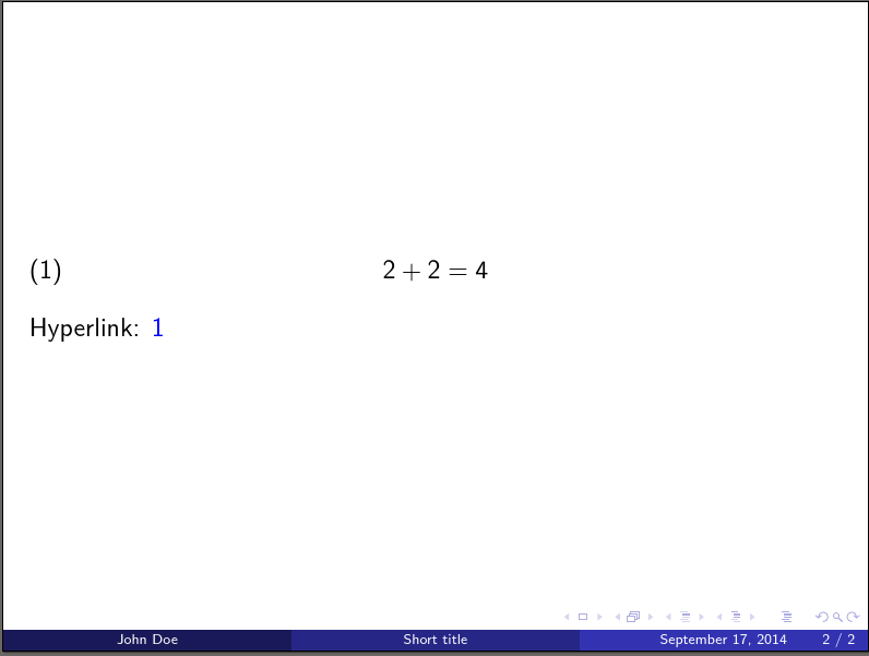 hyperref Beamer hyperlinks and short title colors TeX LaTeX Stack Exchange