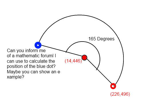 trigonometry Calculating the position of a point along an arc