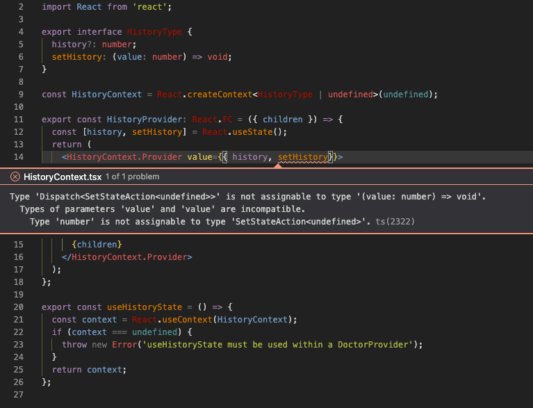 javascript Typescript React createContext and useState Stack Overflow