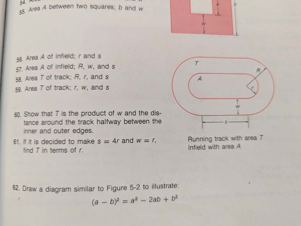 algebra precalculus Distance Halfway Around Track Between Inner and