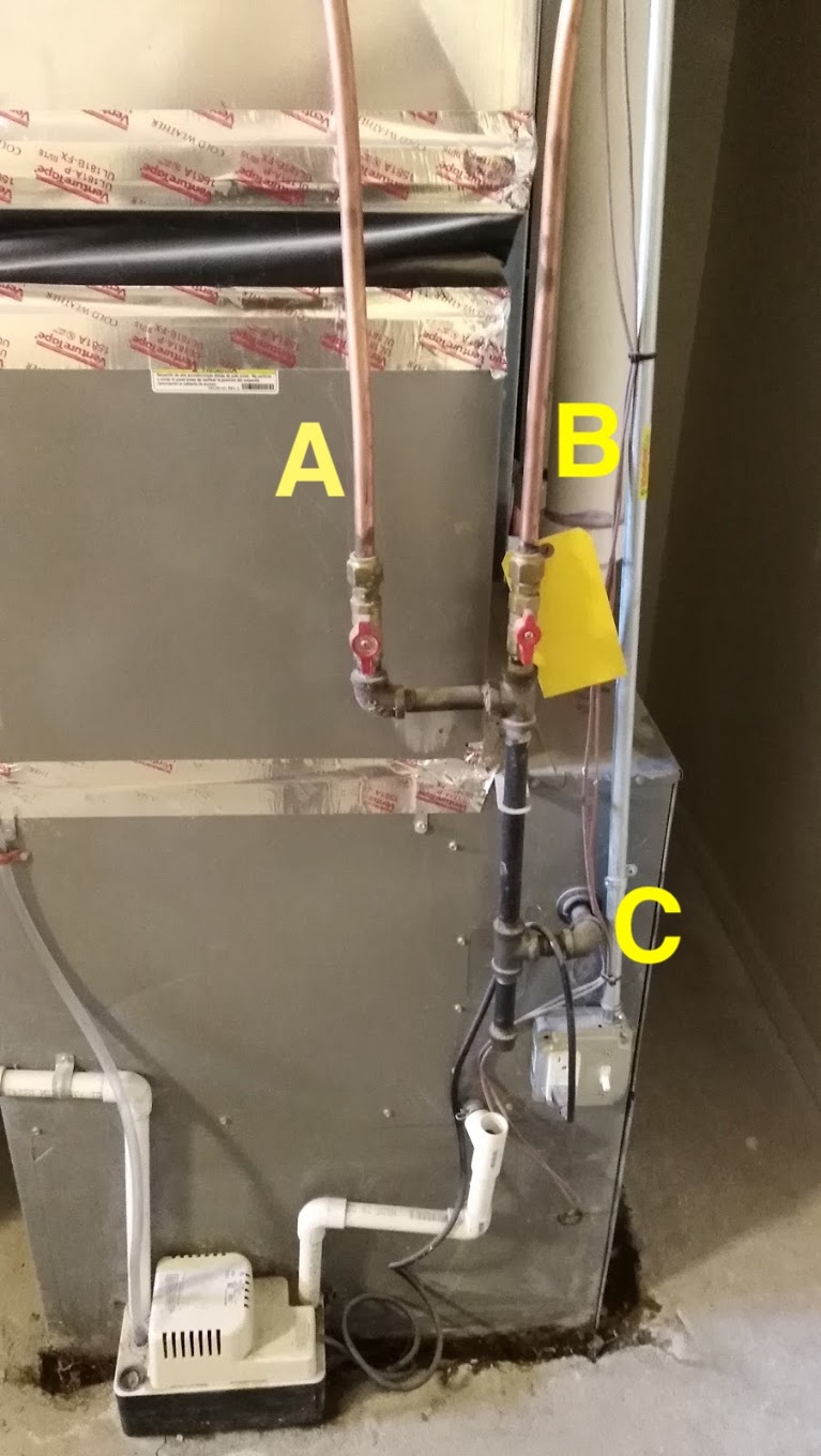 plumbing What are these 3 pipes on the side of my furnace / AC