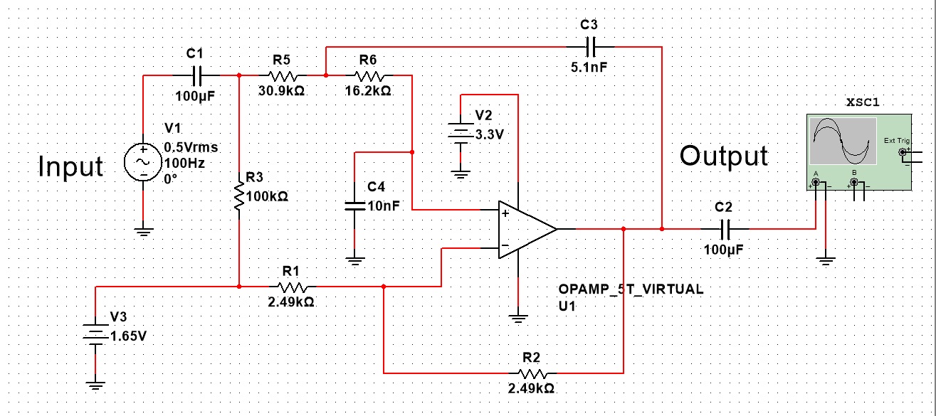 Electronic Low pass sallen key filter using single supply for audio