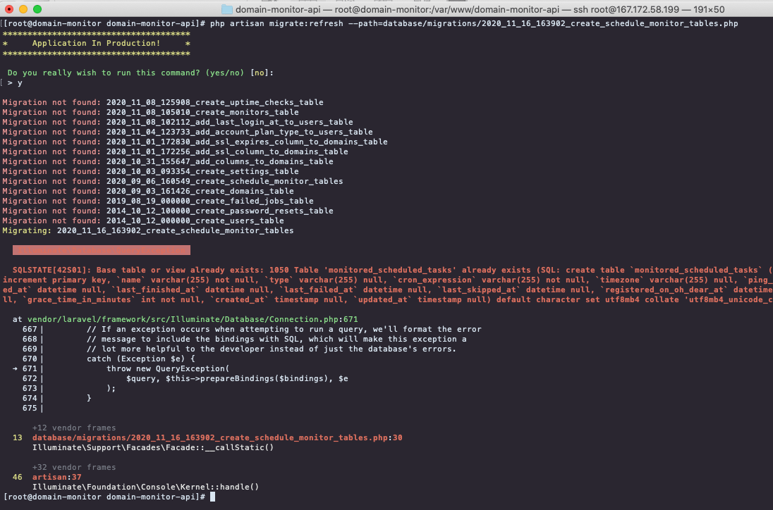 php Laravel migrate fresh specific migration Stack Overflow