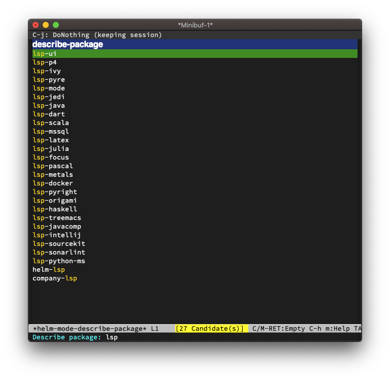 How to filter the package list by package name part or regex Emacs