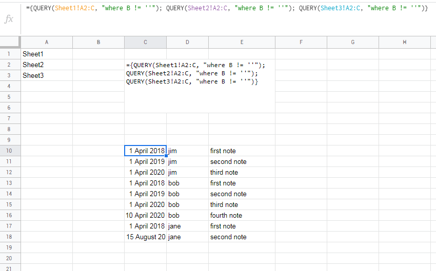 Union multiple ranges in google sheets with programmatic lookup Stack