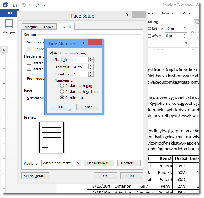 text formatting Word 2013 How do you delete a list of numbers at