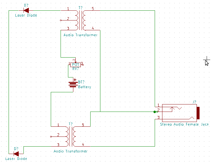 audio Individually modulate two lasers diodes using sound while