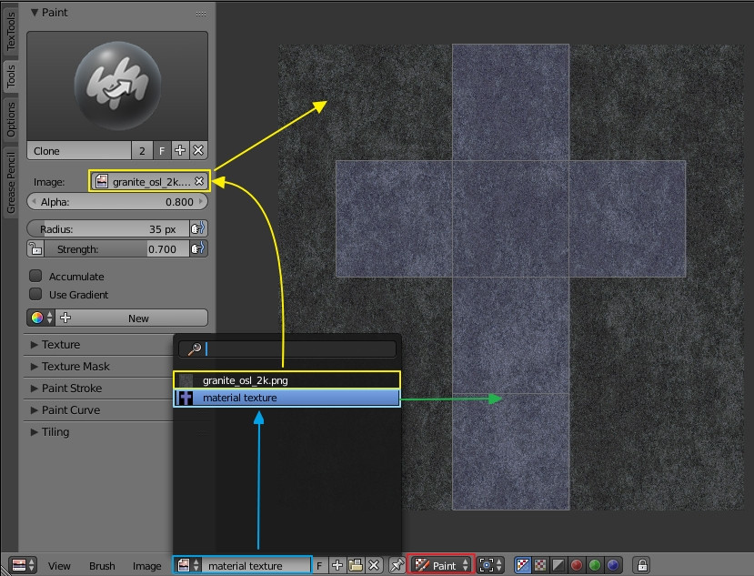 Blender clone texture painting