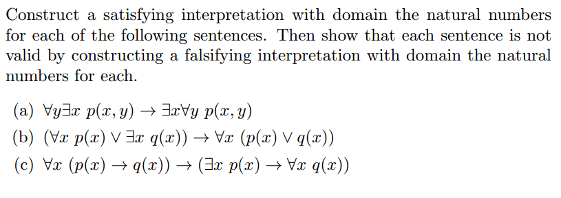 Finding Interpretations for First Order Logic Mathematics Stack Exchange
