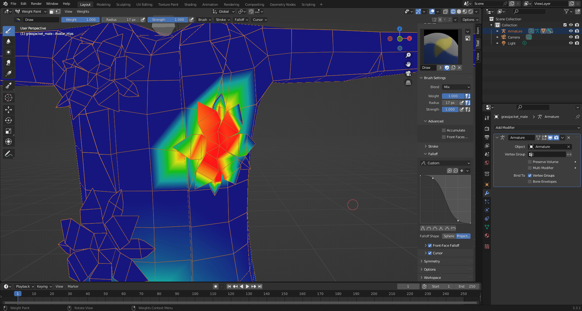 Weight paint attached objects Blender Stack Exchange