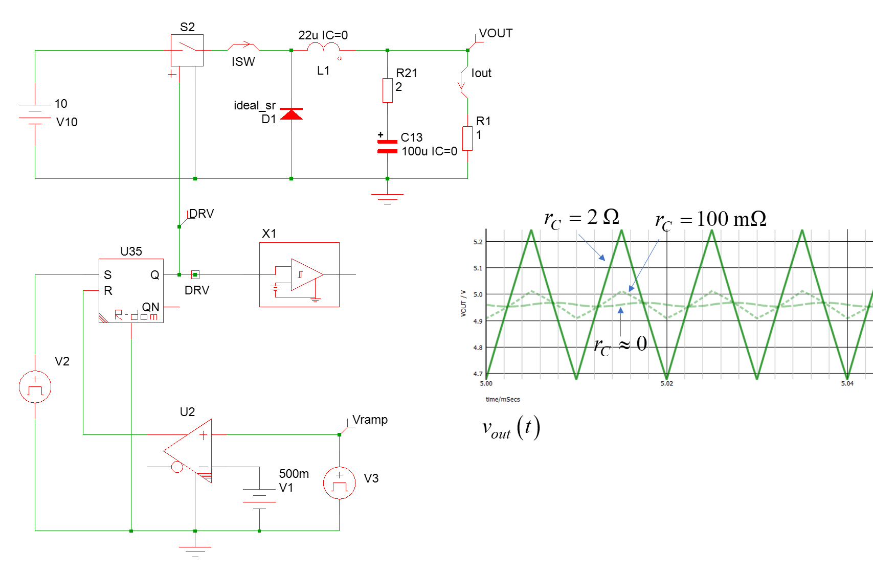 switch mode power supply In Buck Converter, when the ESR and EPR of