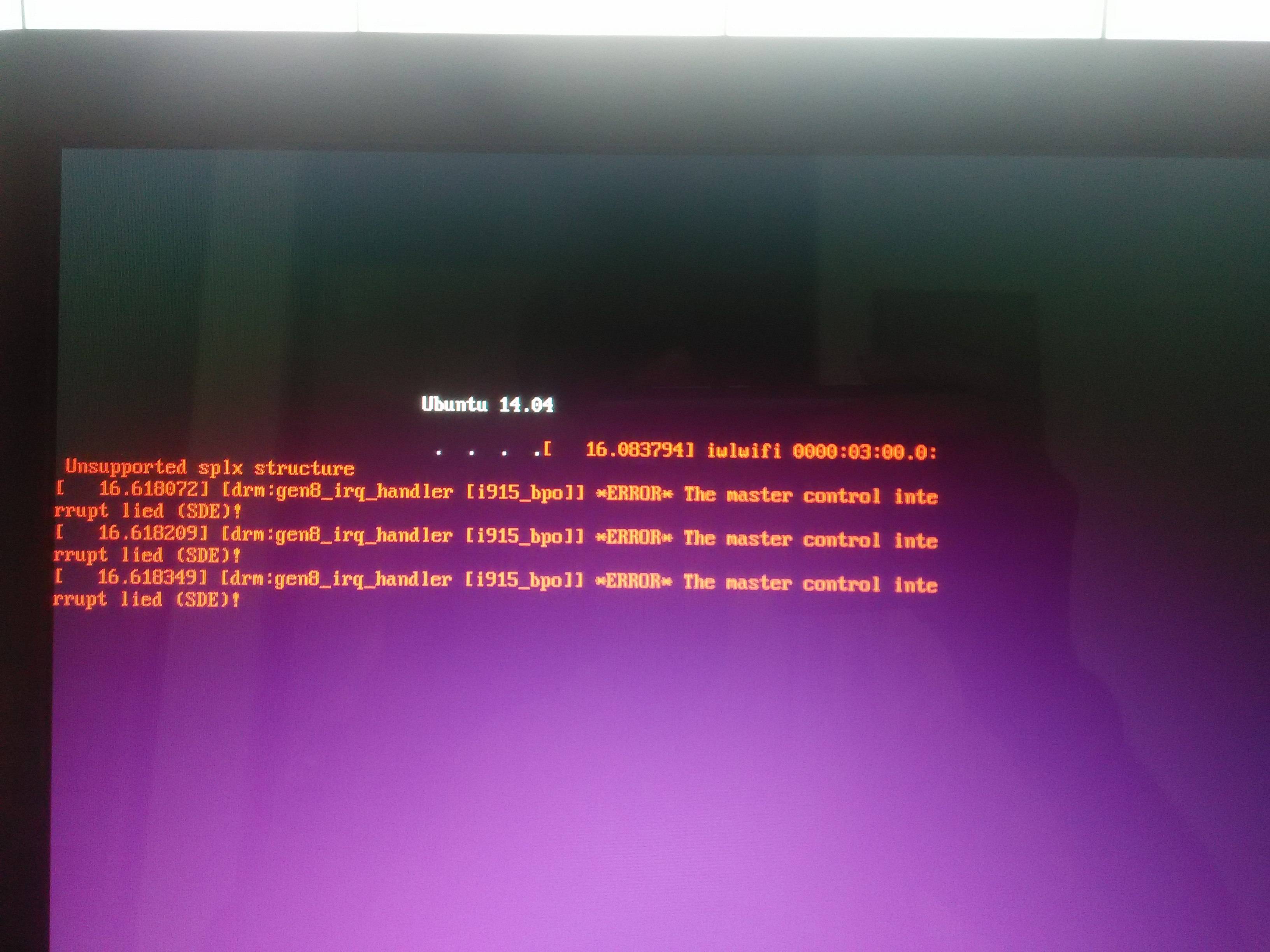 intel graphics Boot time errors about ACPI, unsupported splx